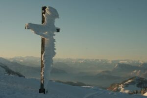 Wind Kunst Eis Gipfelkreuz