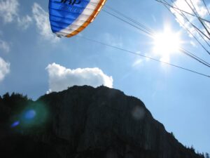 Berge Gleitschirm Thermikflug Gipfel Tandem