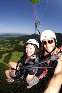 Paragliding Tandemflug Hochries Chiemsee Samerberg