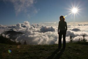 Startplatz Hochries Bayrisches Alpenvorland Wolken